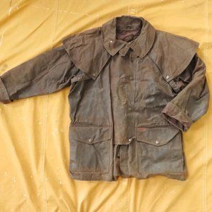 XL 90s Waxed Canvas Ranch Coat / Outback Trading Co, Brown Oilskin Oiled Wax